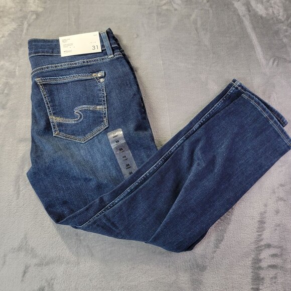 Silver Jeans Co. Womens Suki Skinny Crop Jeans‎ 31 Blue Curvy Mid-Rise NWT Vibe - Picture 8 of 13